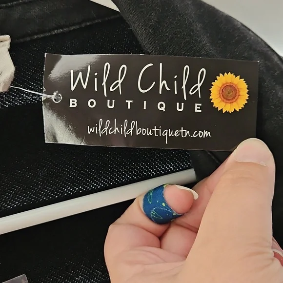 NWT Oli & Hali Black Patchwork Distressed Oversized Cardigan - Picture 3 of 12